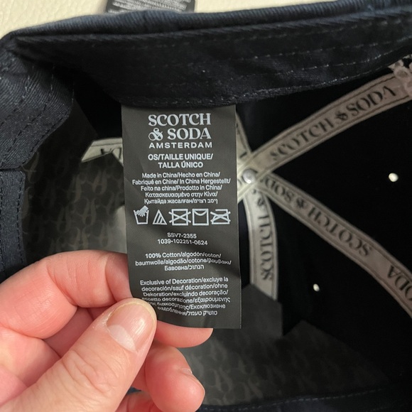 NWT - Scotch & Soda Adult Embroidered Logo Tuck Strap Baseball Cap - Picture 6 of 6